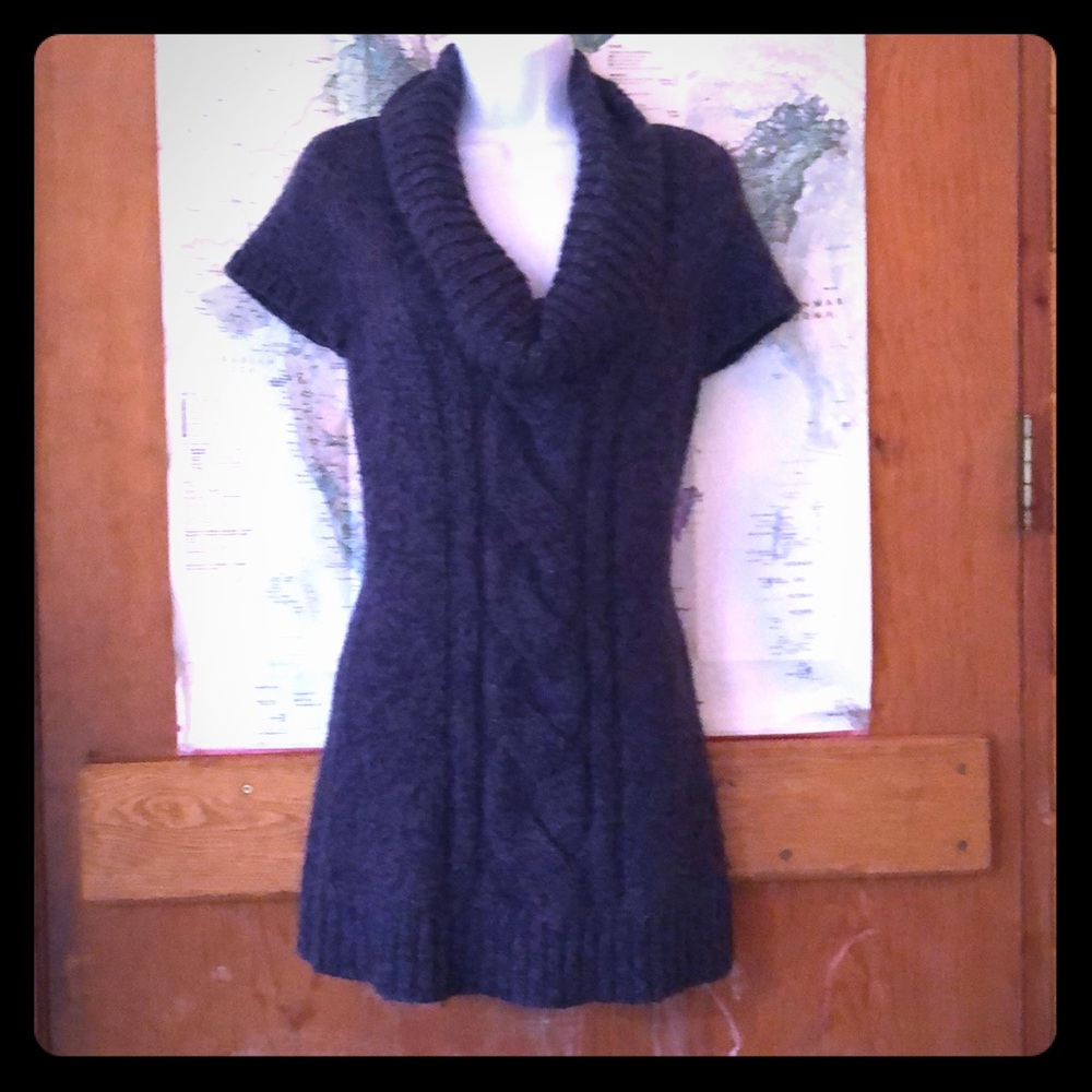 Blue sweater mini dress/tunic